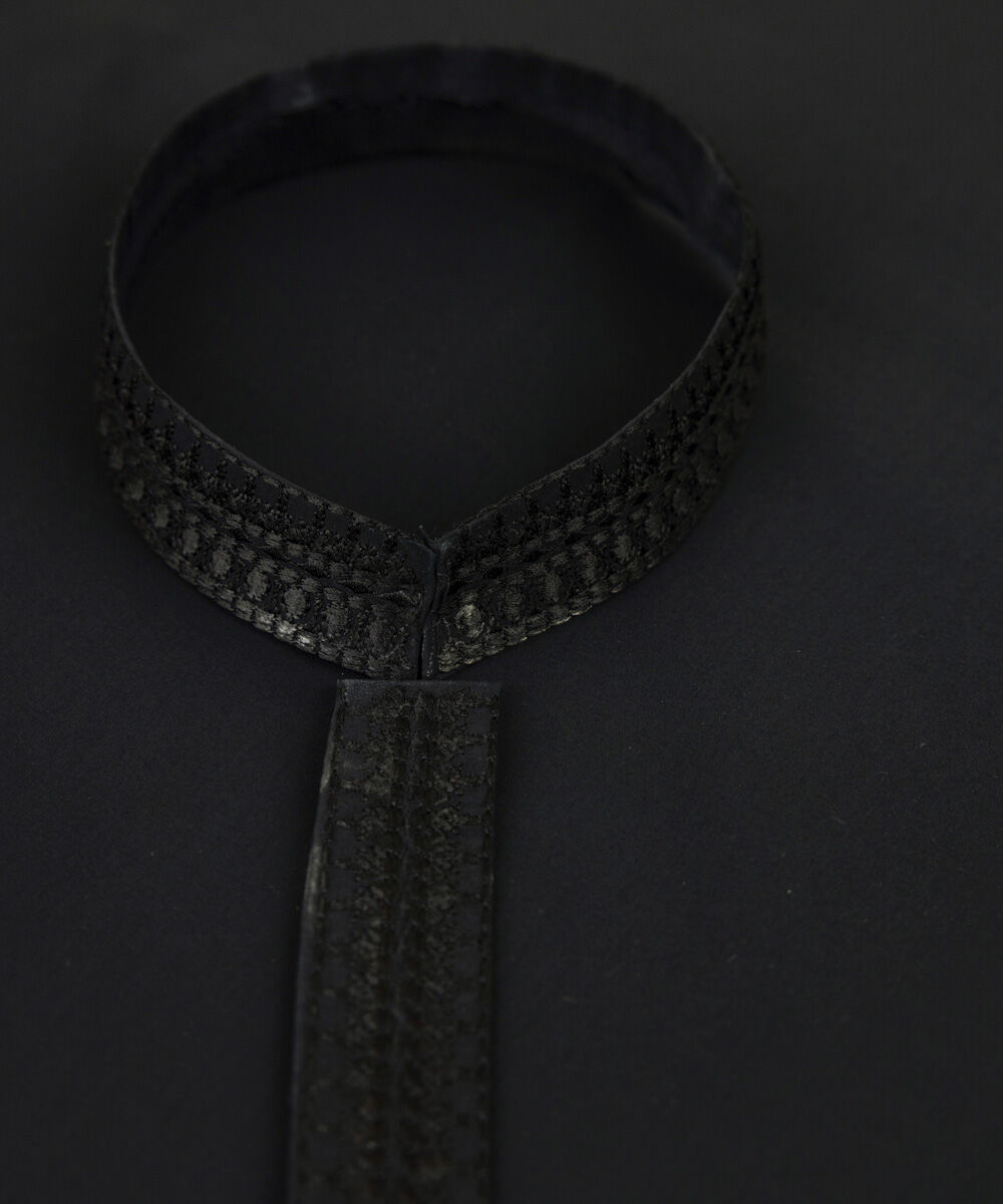 Men's Unstitched Premium Cotton Embroidered Black Full Suit Fabric