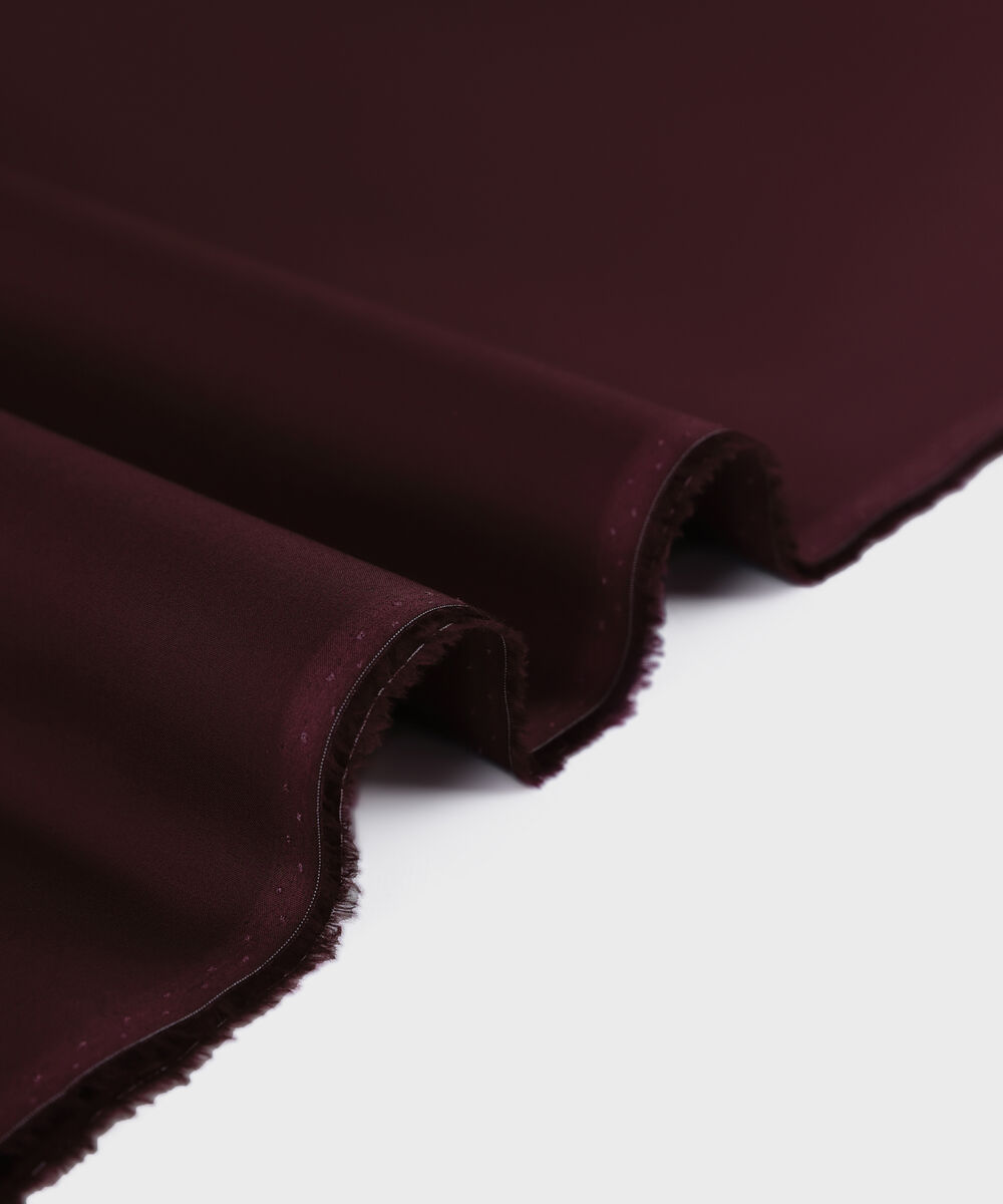 Men Unstitched Cotton Maroon Full Suit Fabric