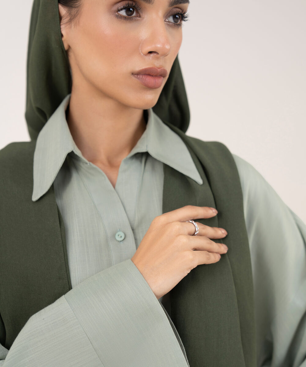 Women's Green Viscose Modest Wear Top