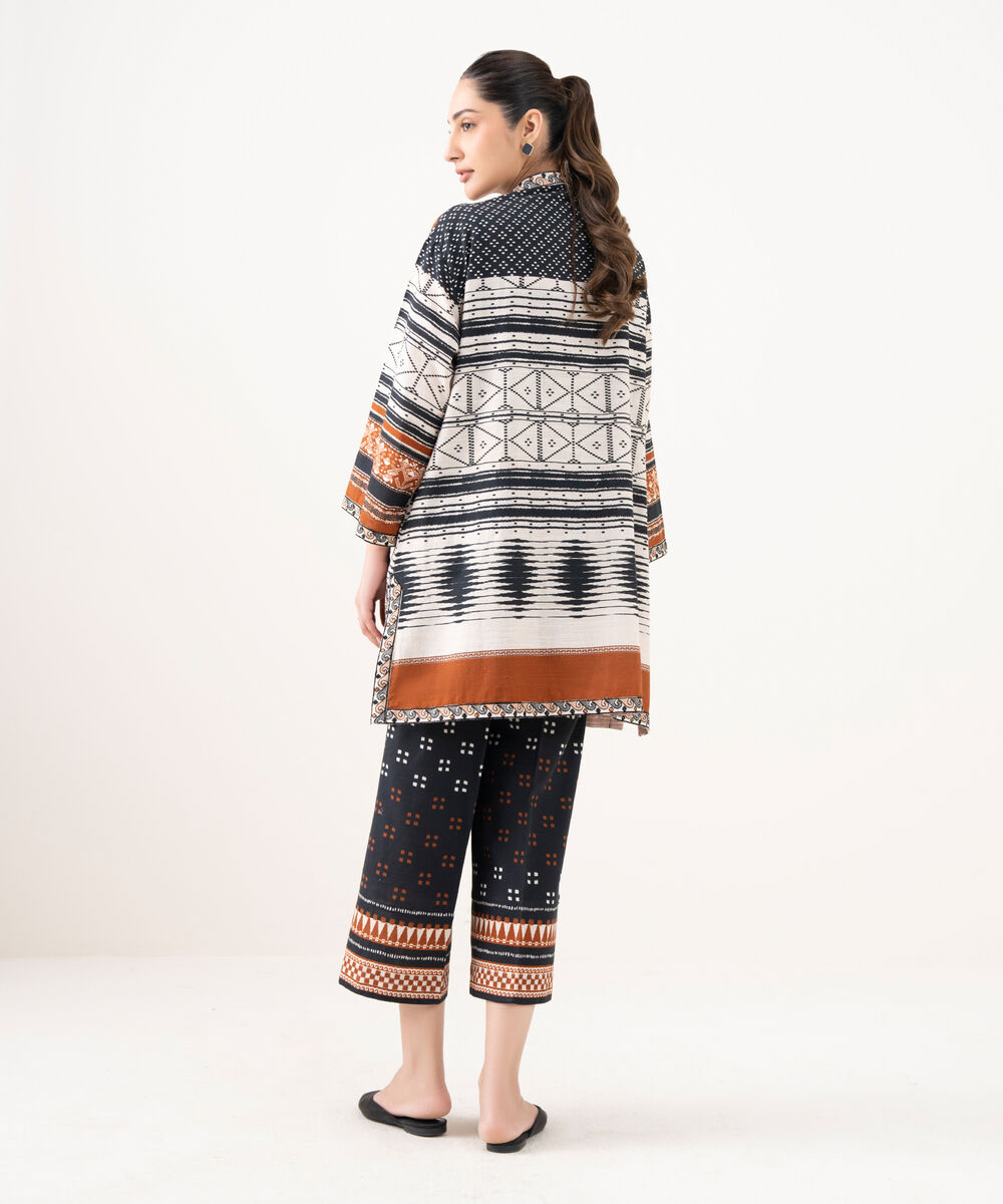 Women's RTW Cotton Embroidered Brown Front Open Shirt