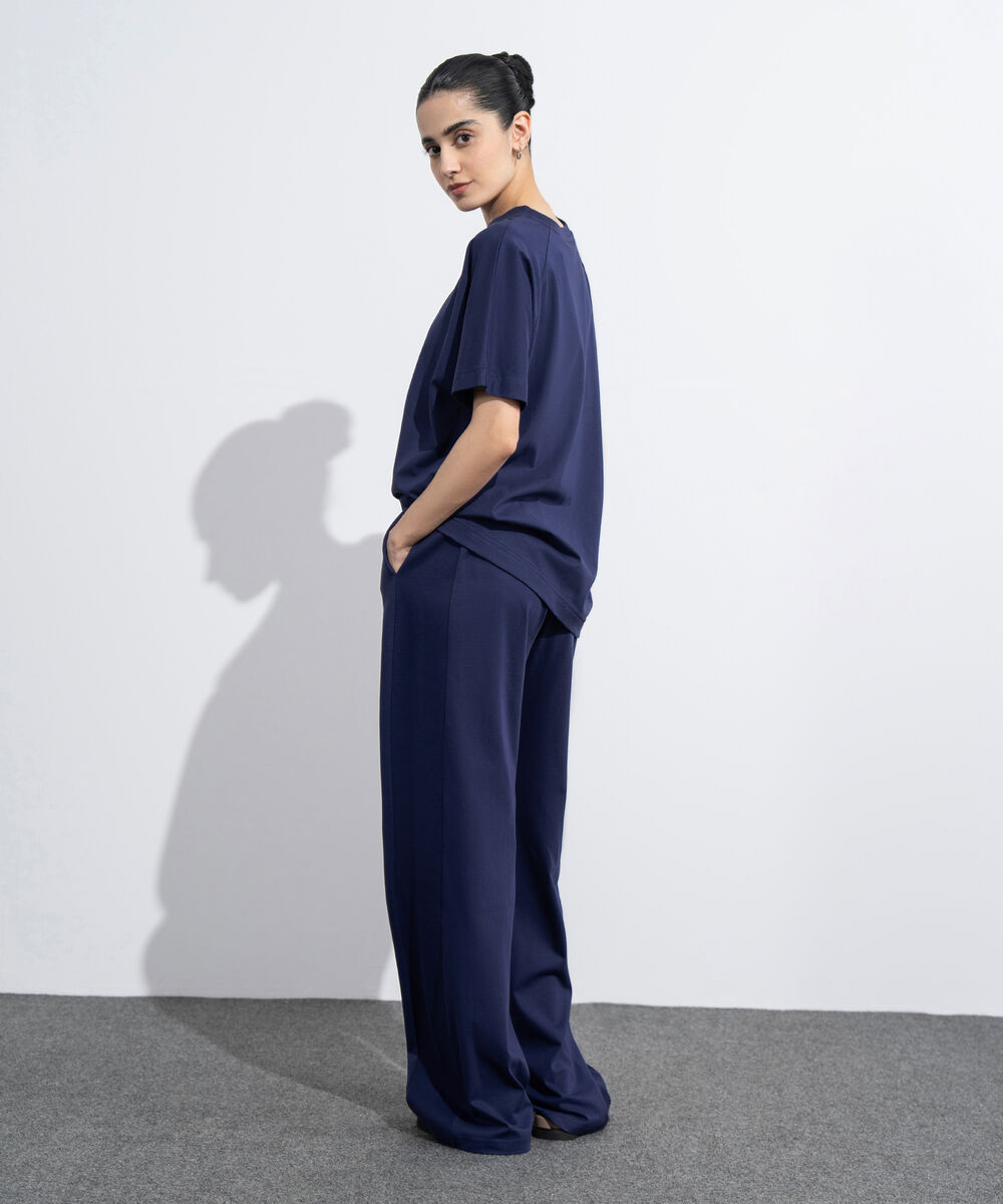 Women's Western Wear Blue Pull-On Jersey Trousers