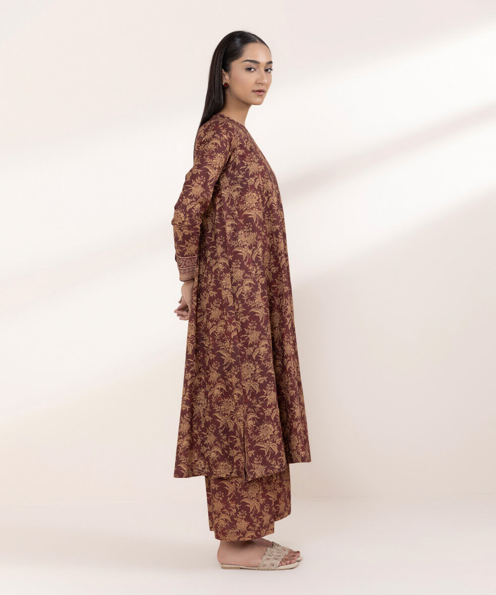 Women's RTW Lawn Red Printed A-Line Shirt