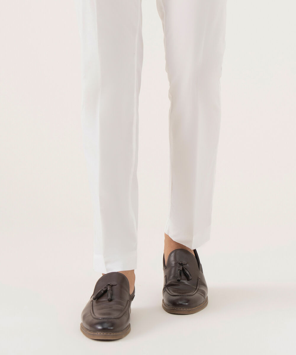 Men's 100% Cotton Plain Off-White Kurta Trouser