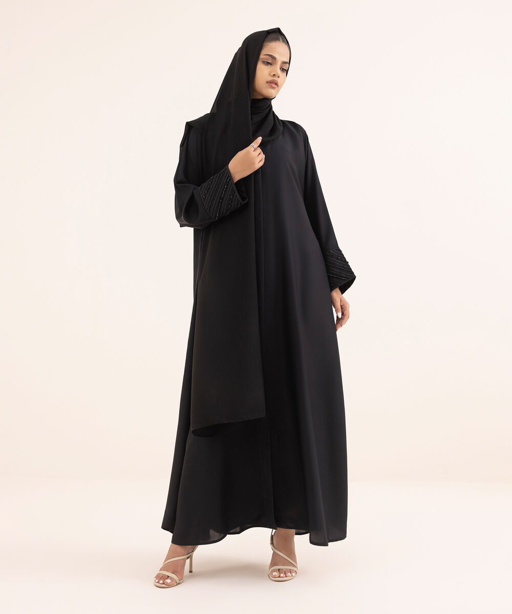 Women's Black Nida Abaya Set