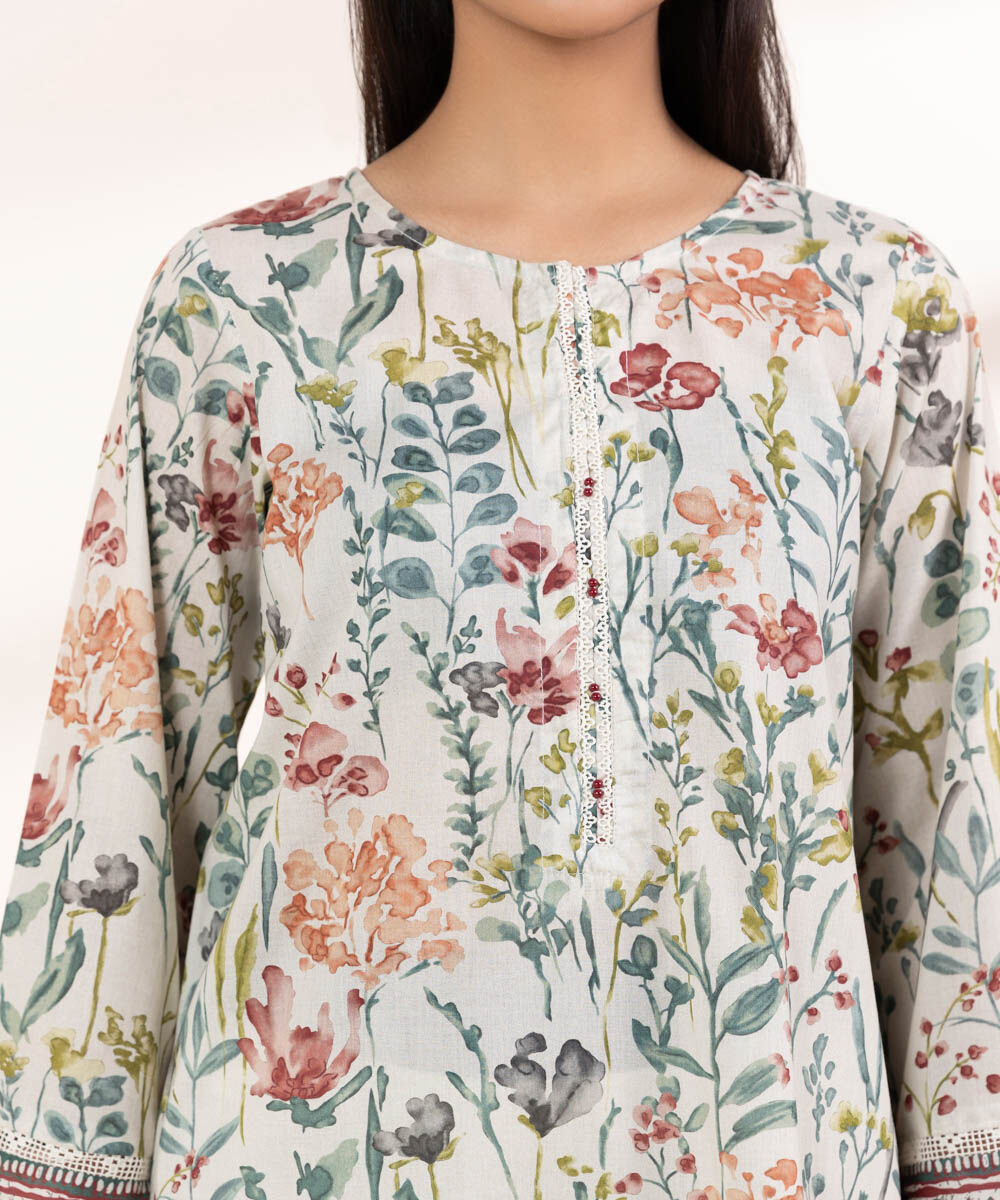 Women's RTW Lawn Multi Printed A-Line Shirt
