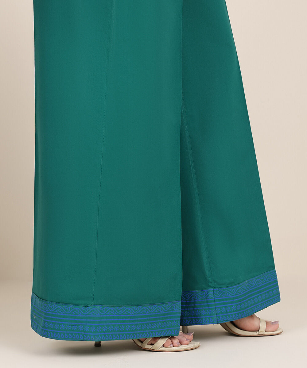 Women's RTW Cambric Green Solid Culottes