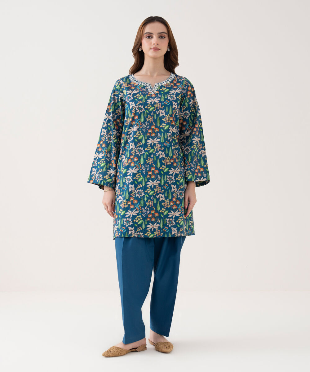 Women's RTW Cambric Embroidered Straight Multi Shirt
