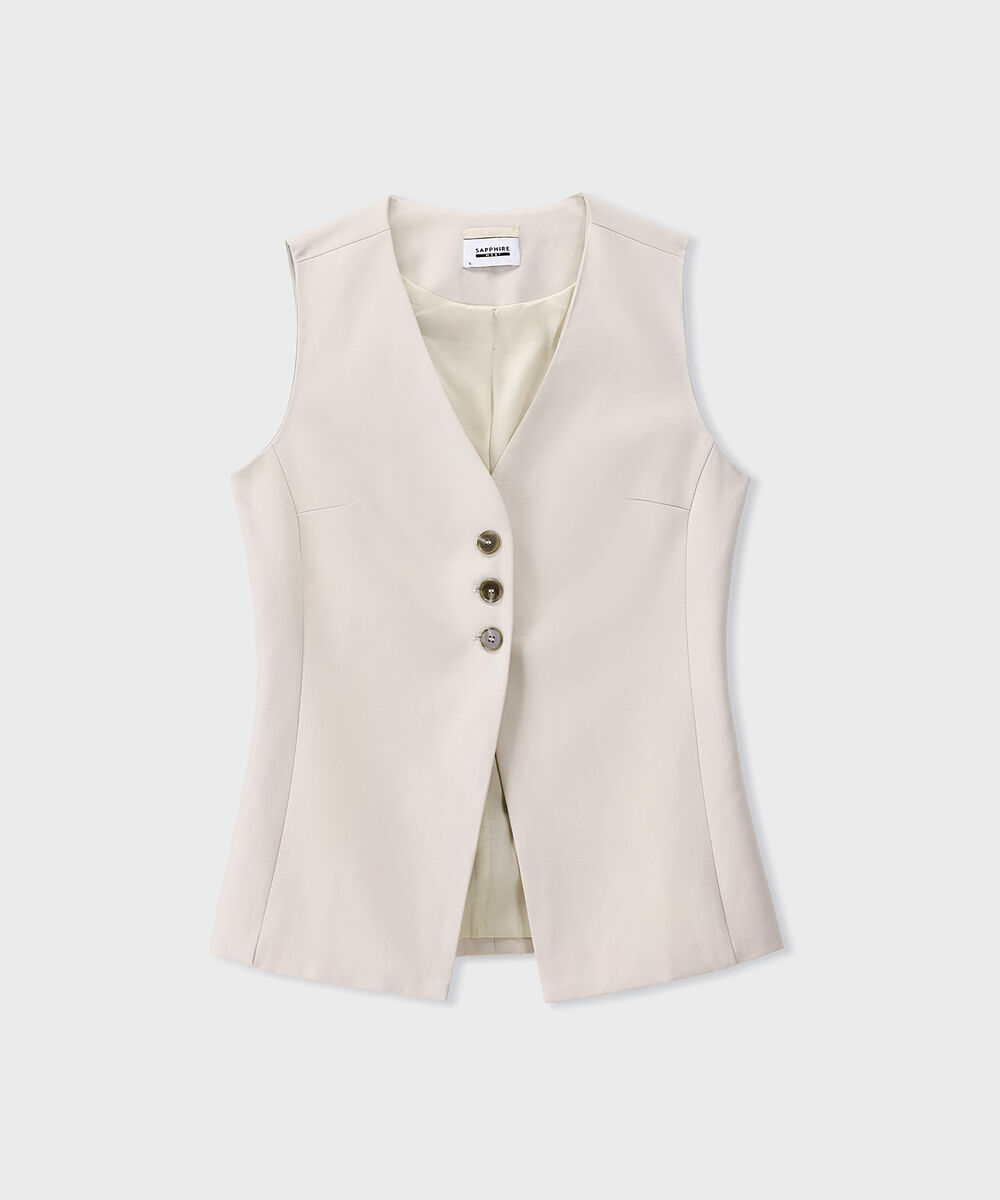 Women's Western Wear Beige Tailored Long Waistcoat