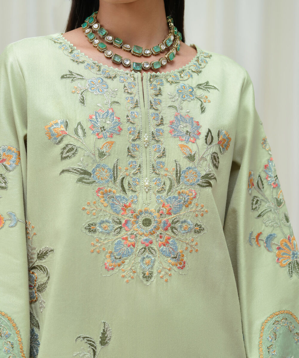 Women's Unstitched Cotton Net Dyed Three Piece Suit