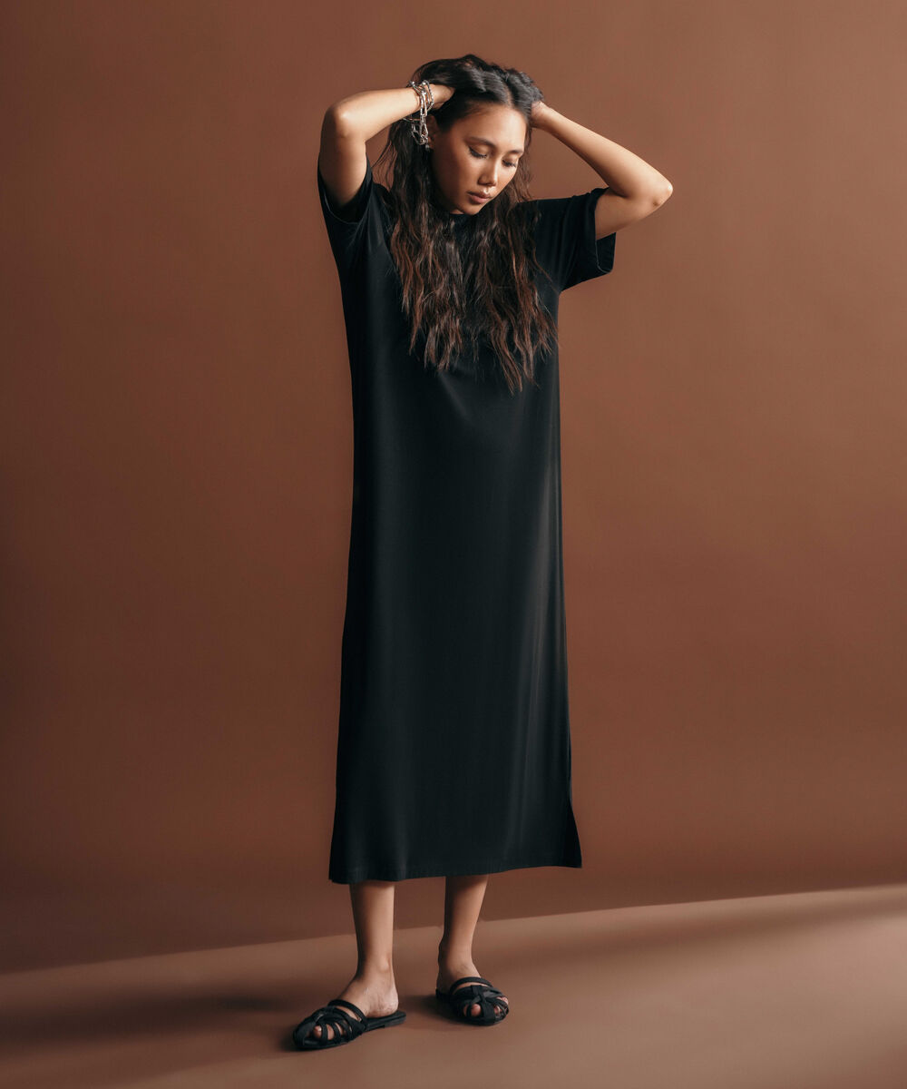 Women's Western Wear Black T-Shirt Short Sleeve Dress