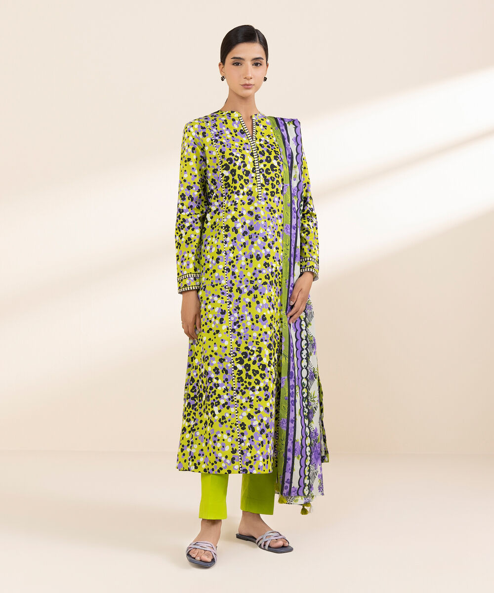 Women's Unstitched Lawn Printed Multi 2 Piece Suit