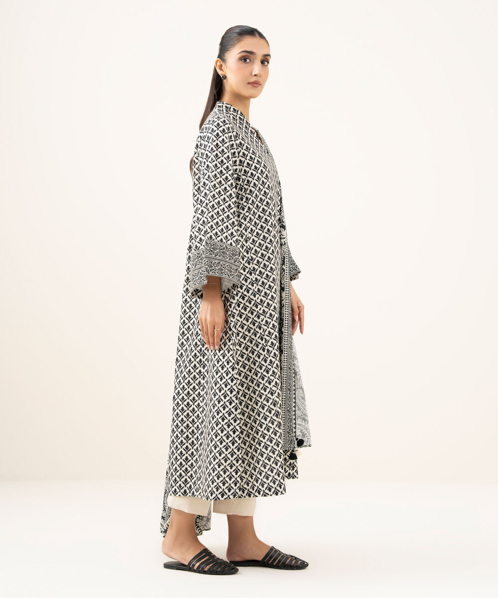 Women's Unstitched Lawn Printed Multi Three Piece Suit