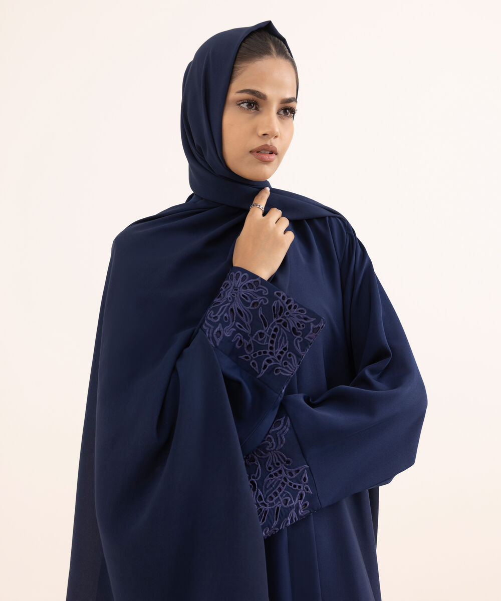 Women's Blue Nida Abaya Set
