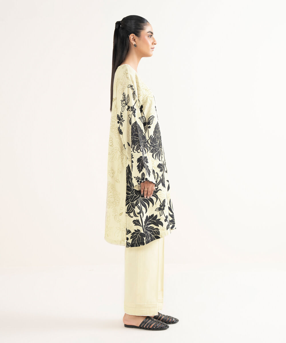 Women's RTW Cotton Viscose Printed Drop Shoulder Multi Shirt