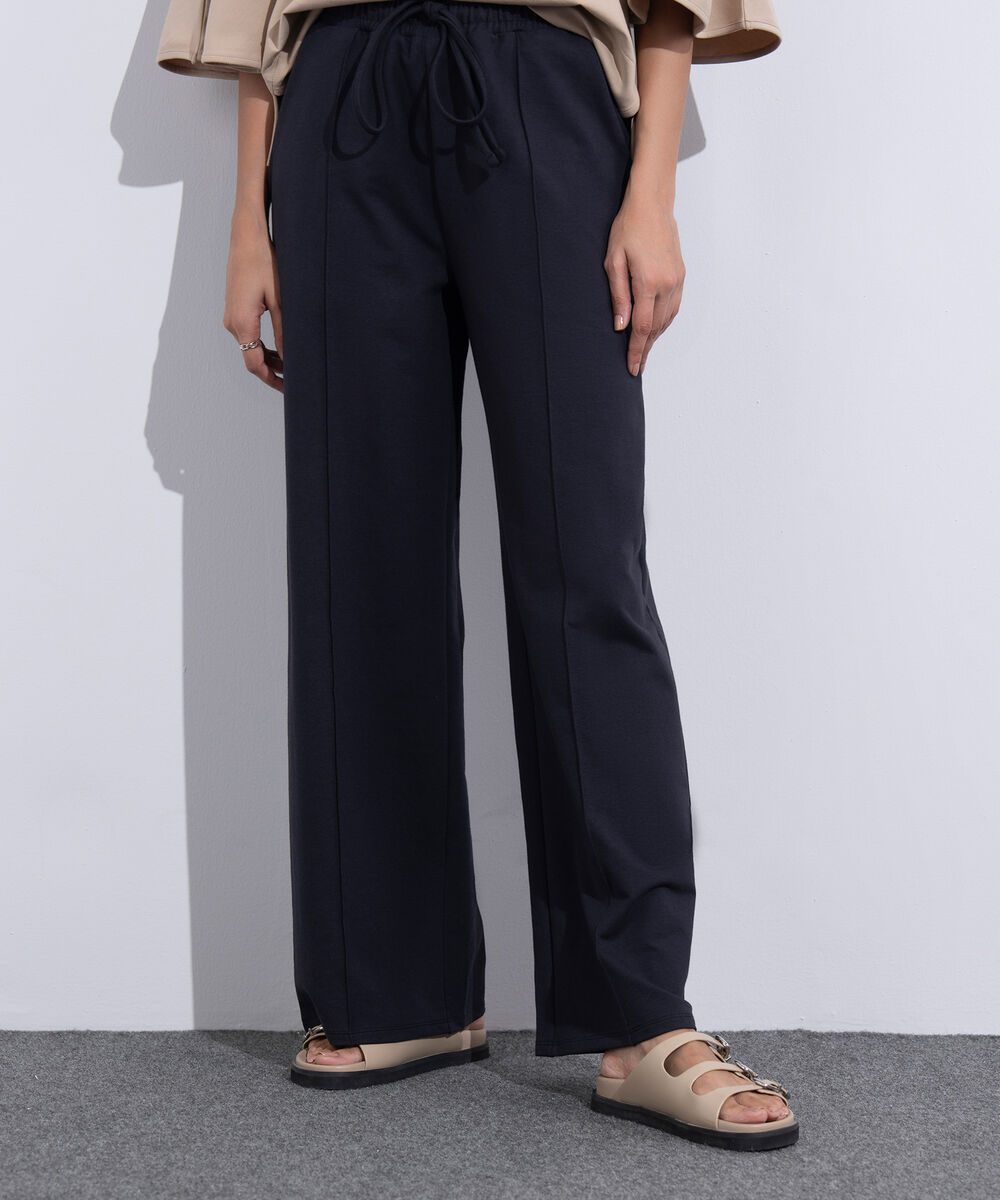 Women's Western Wear Black Pull On Summer Terry Trousers
