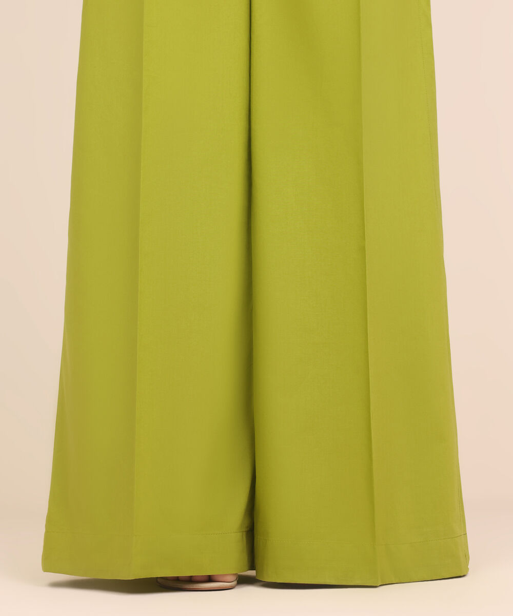 Women's RTW Cambric Green Dyed Flared Pants