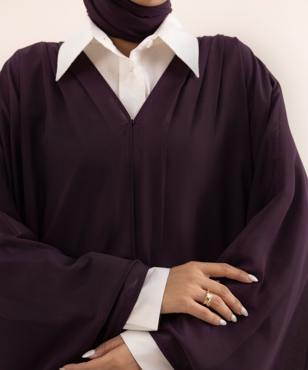 Women's Purple Chiffon Abaya Set