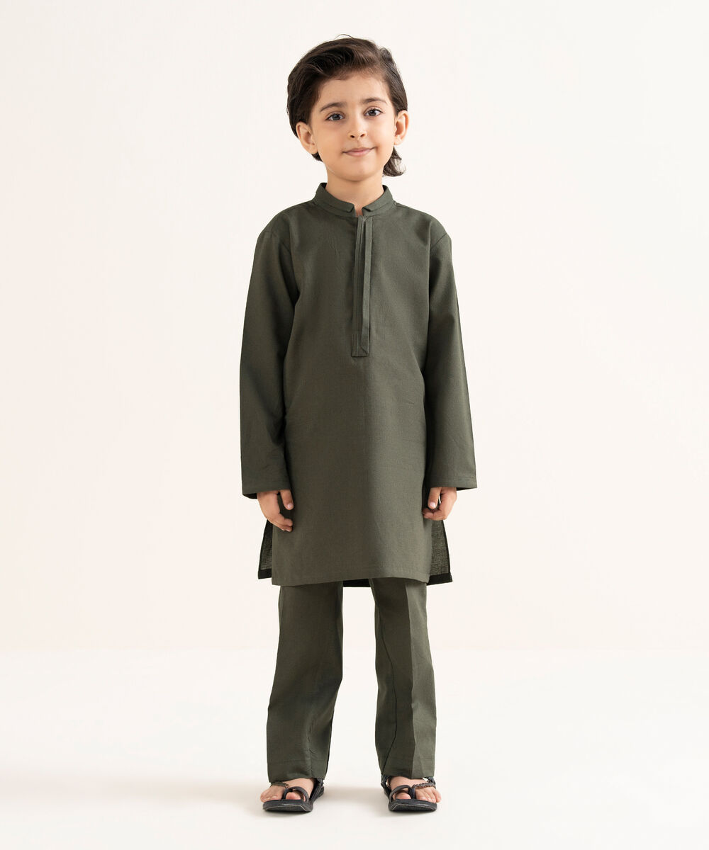 Men's 100% Cotton Plain Olive Kurta Trouser