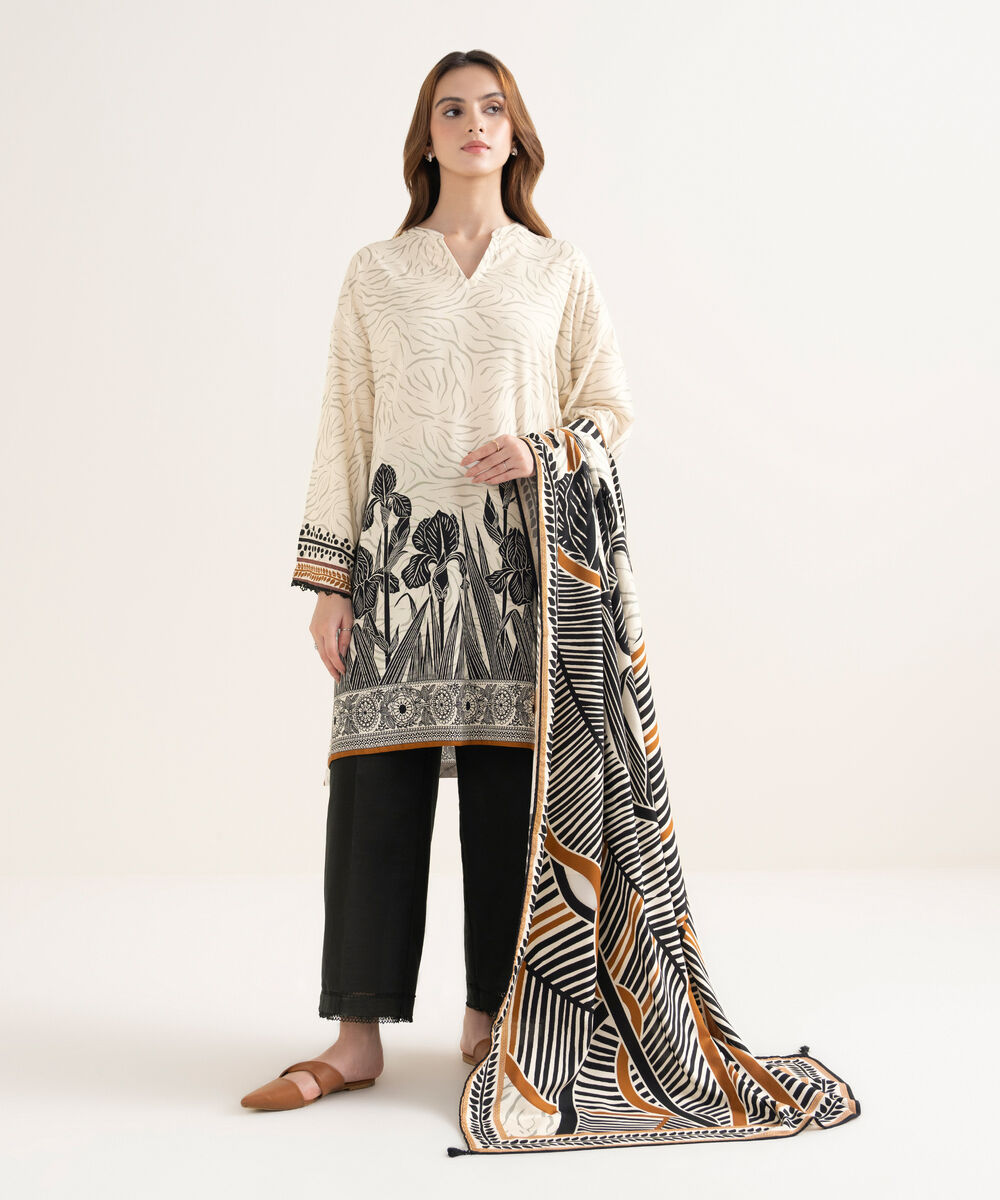 Women's RTW Cotton Viscose Printed Drop Shoulder Multi Shirt