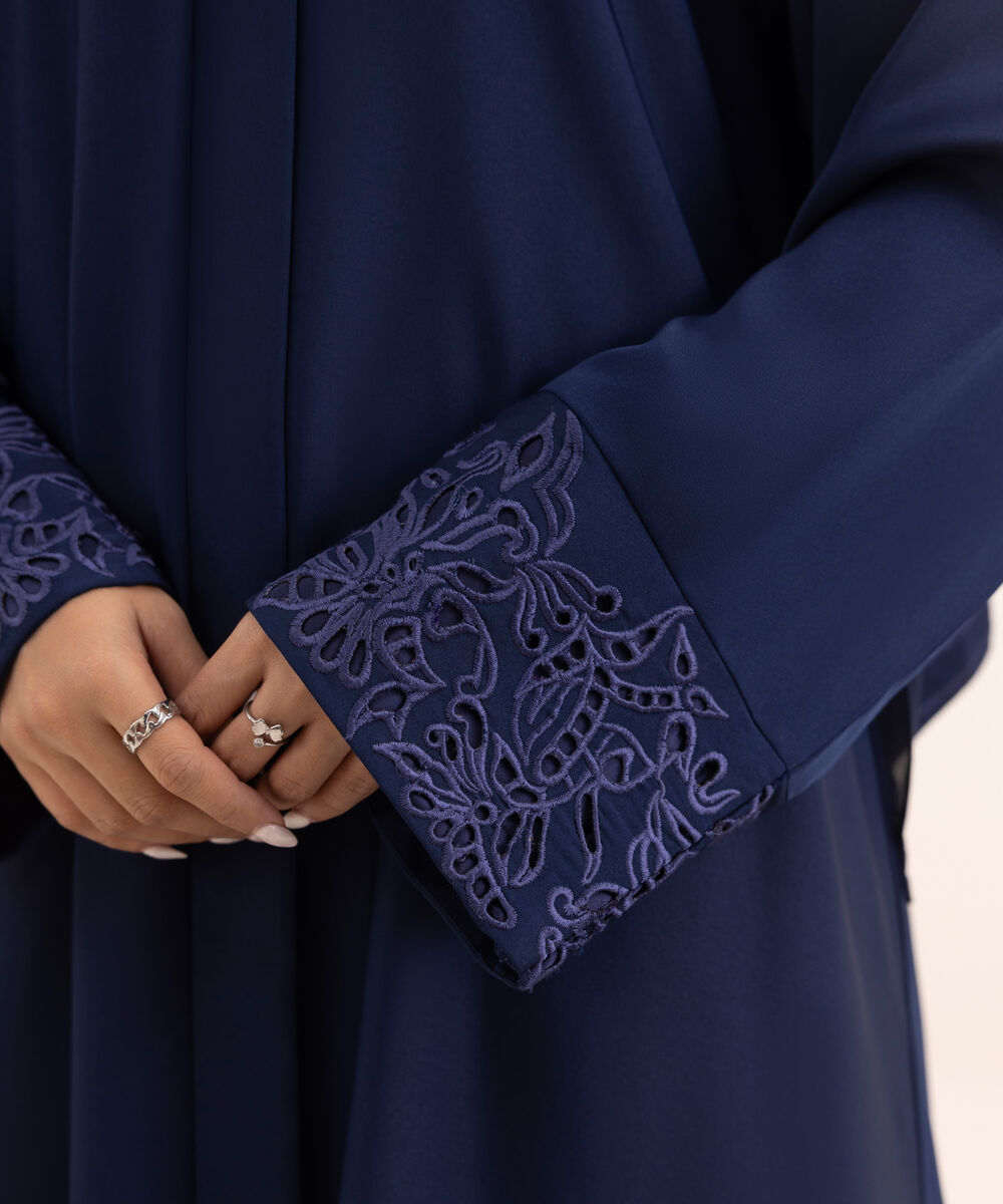 Women's Blue Nida Abaya Set