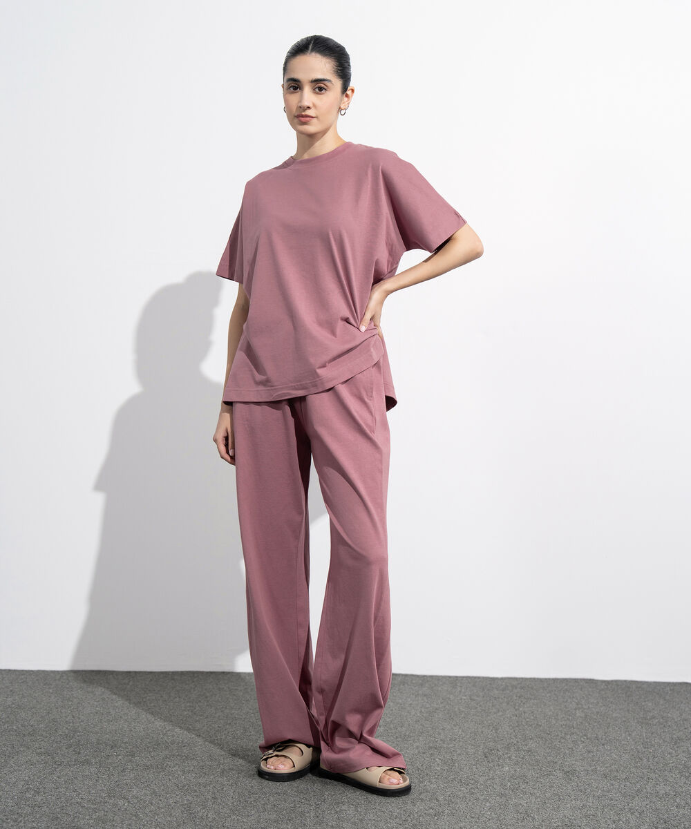 Women's Western Wear Pink Pull-On Jersey Trousers