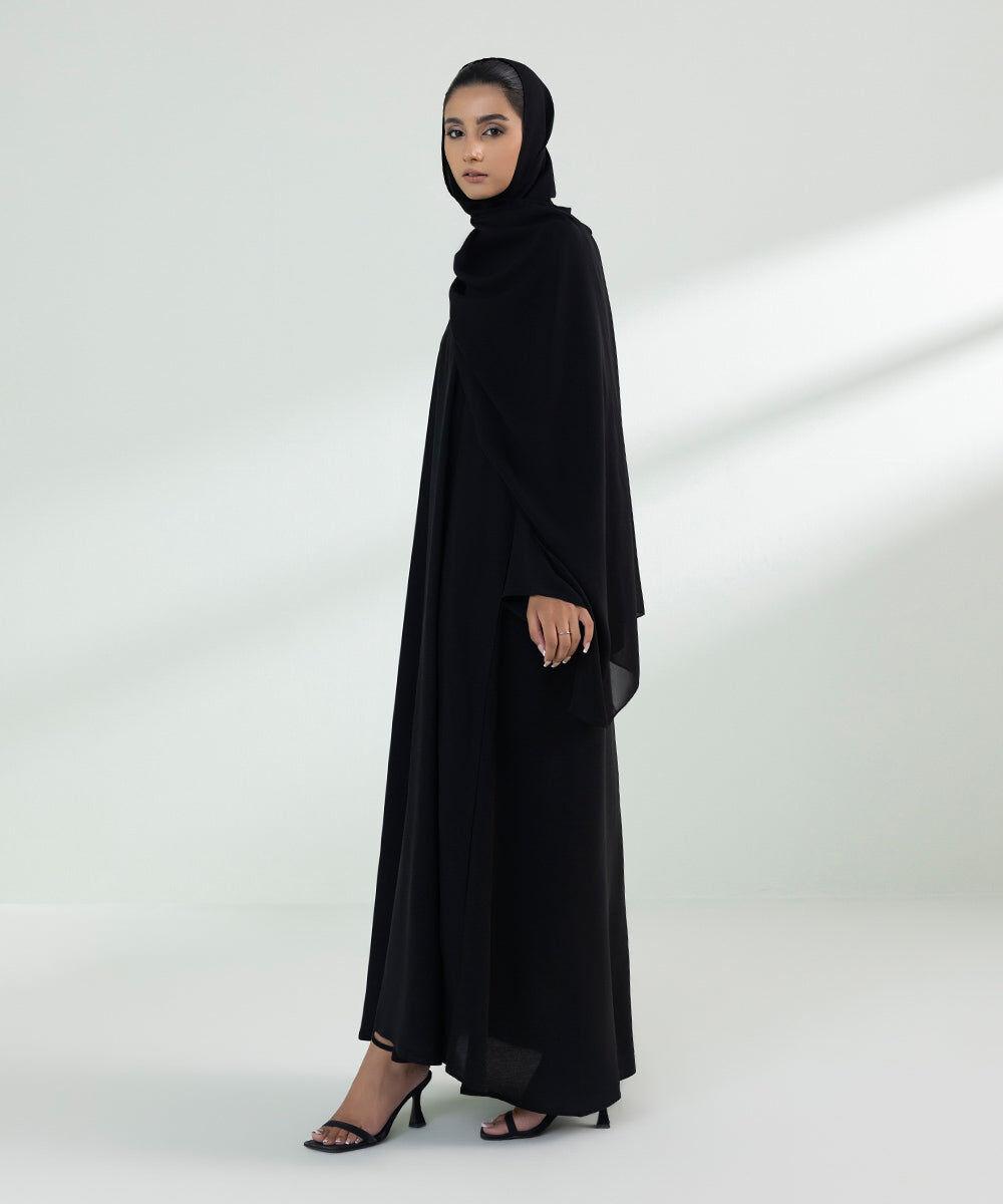 Women's Basic Black Full Length Arabic Abbaya