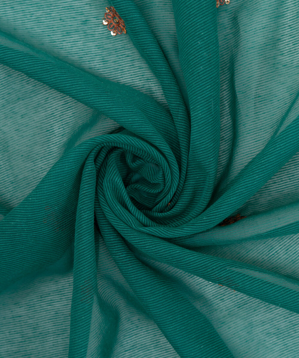 Blended Textured Karandi Green Embroidered Dupatta