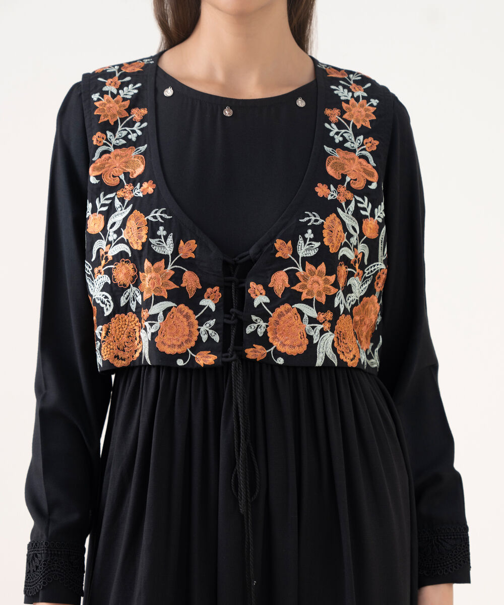 Women's RTW Cambric Black Dyed A-Line Shirt