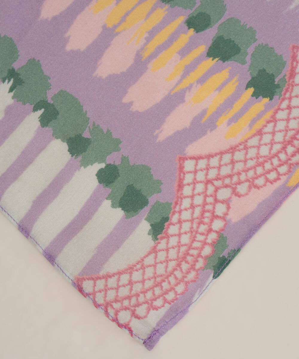 Women's Fine Voile Purple Printed Dupatta