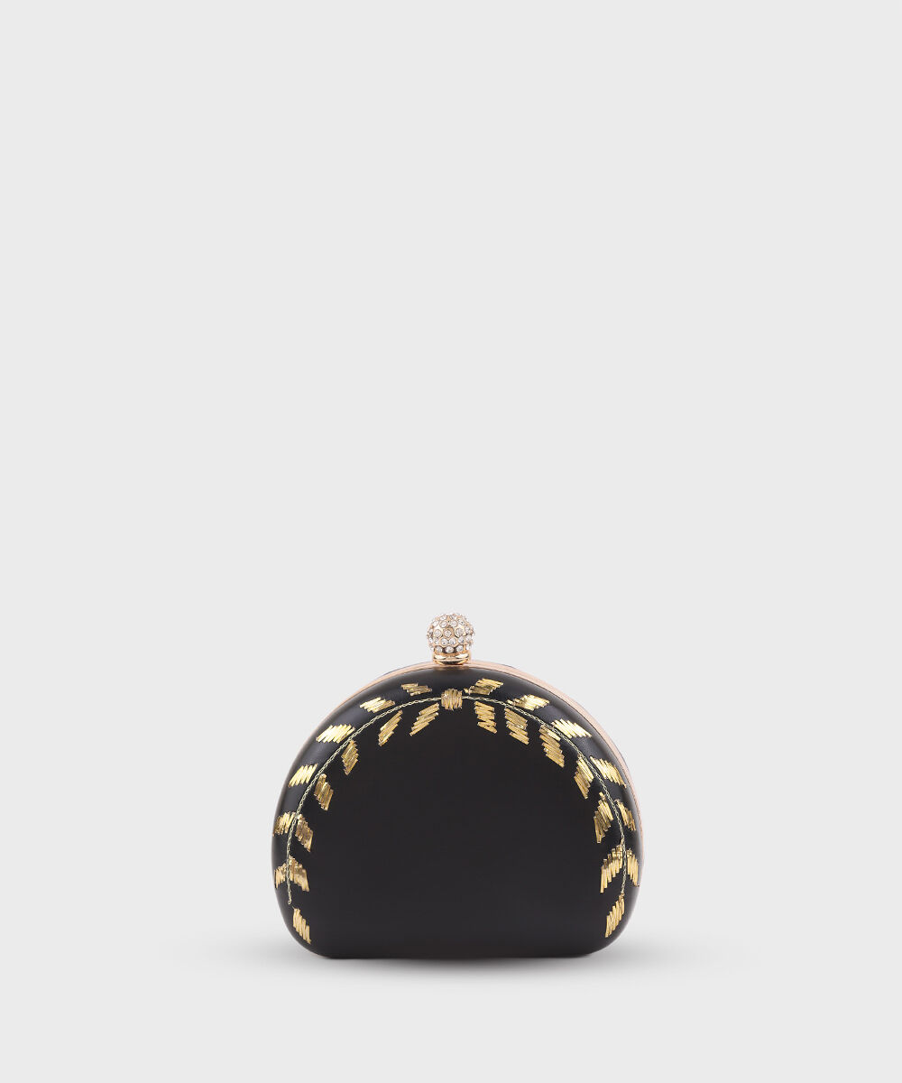 Women's Black Hard Clutch