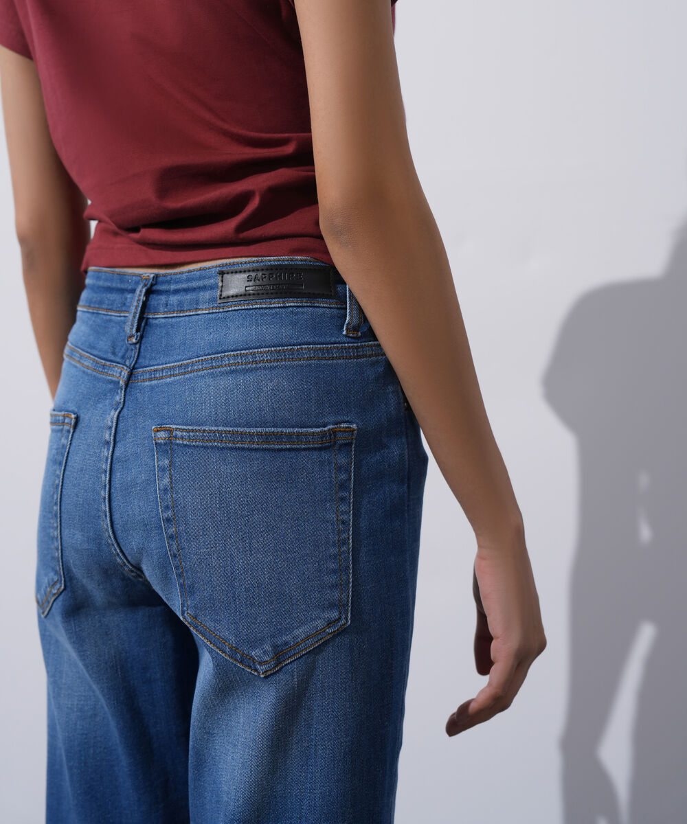 Women's Western Wear Blue Boot Cut Pants