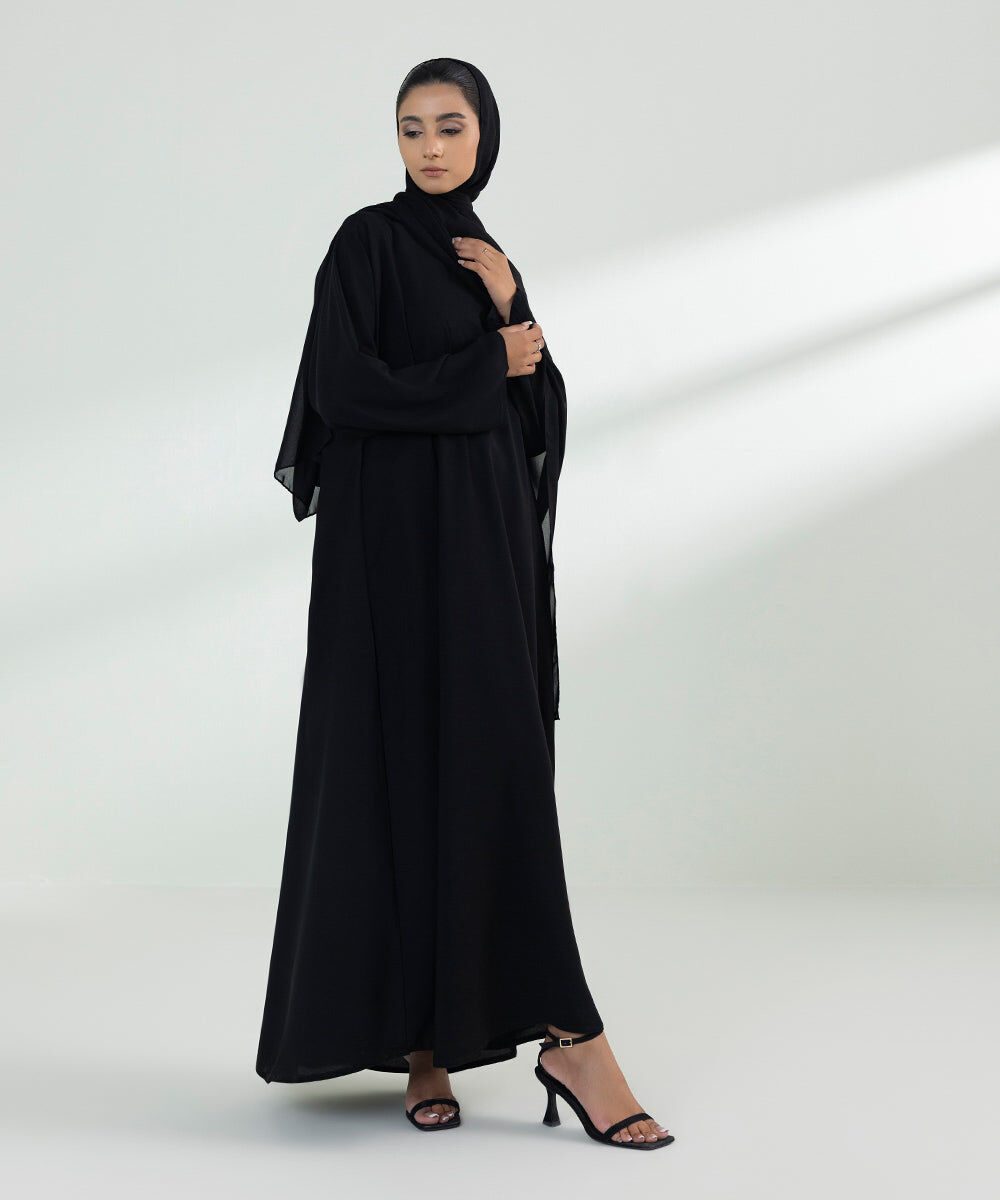Women's Basic Black Full Length Arabic Abbaya