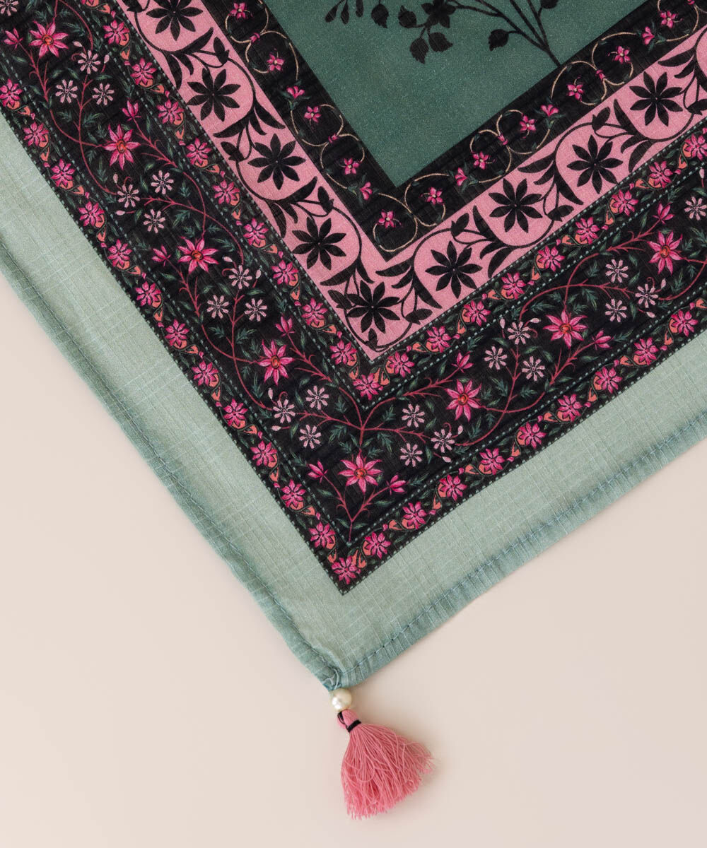 Textured Voile Multi Printed Dupatta