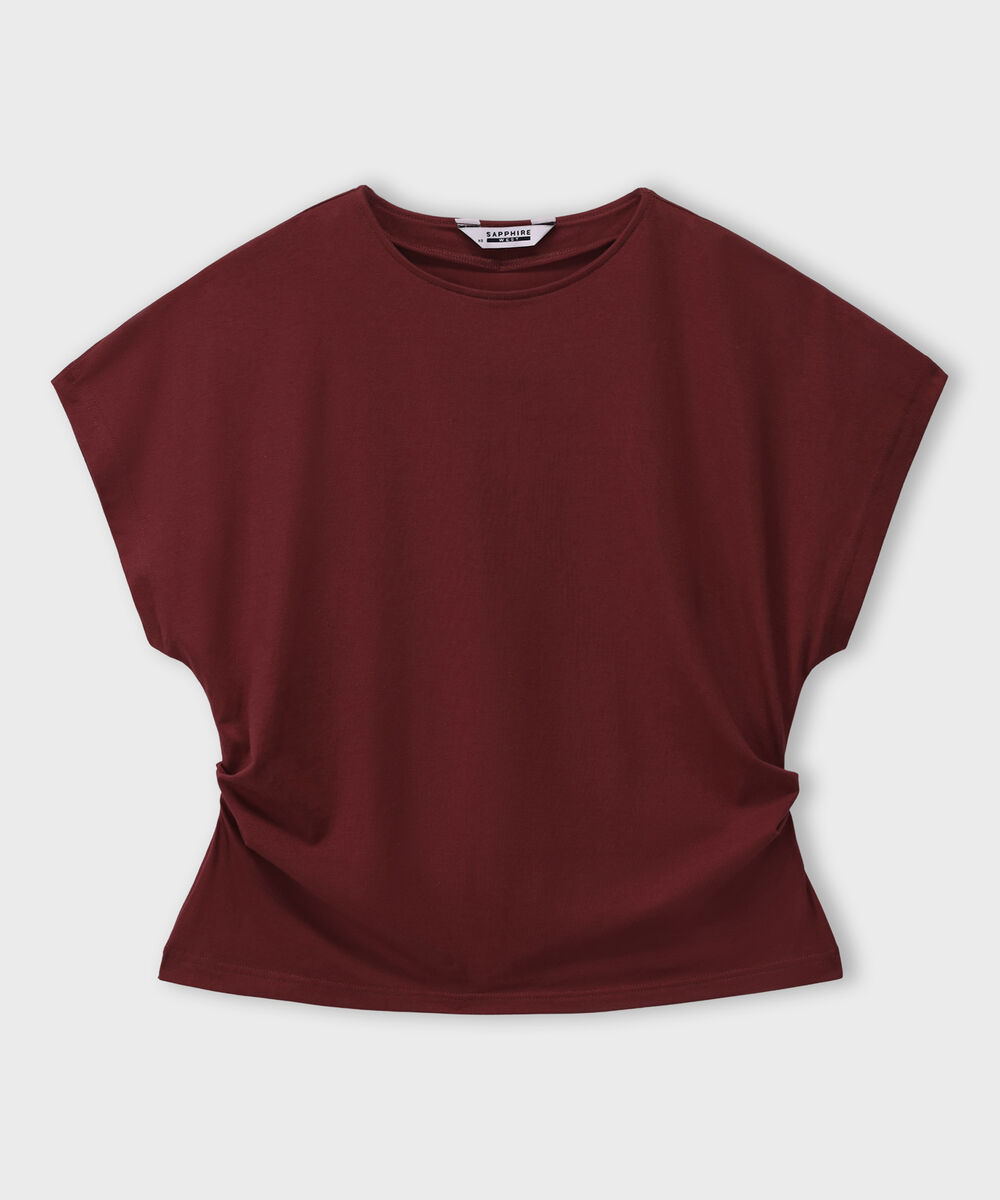 Women's Western Wear Red Short Sleeve Kimono T-Shirt