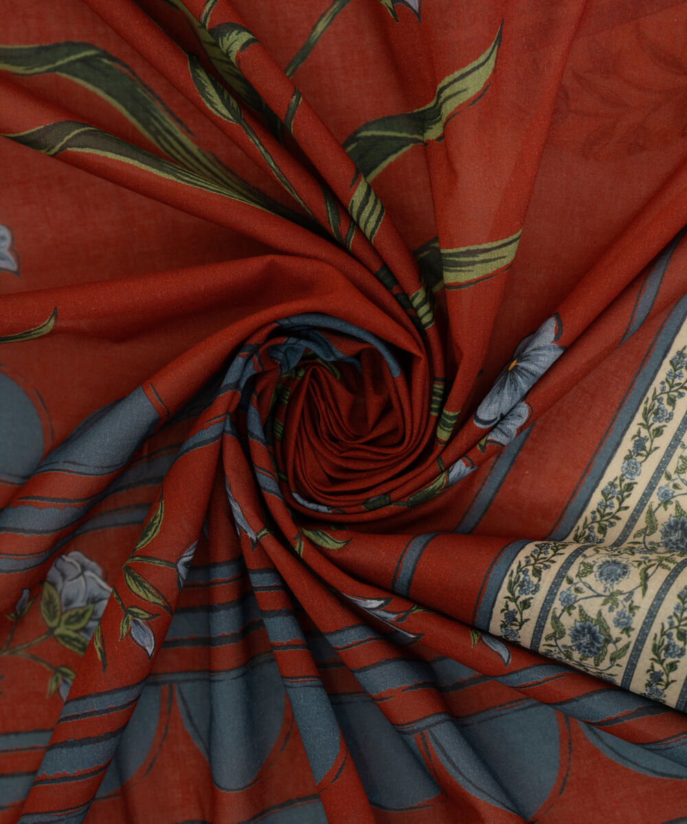 Women's Fine Voile Brown Printed Dupatta