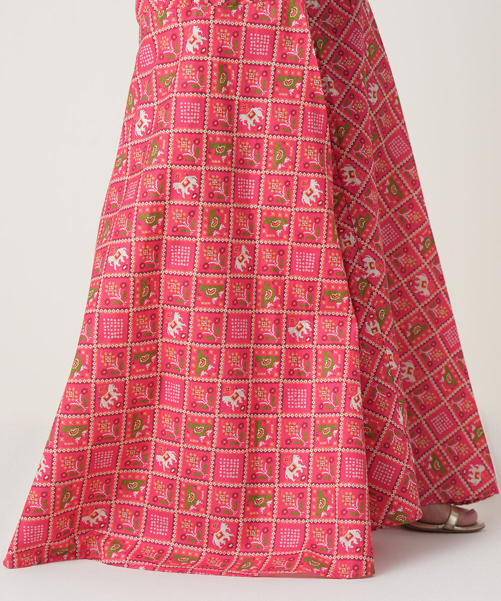 Women's RTW Cambric Pink Printed Trousers