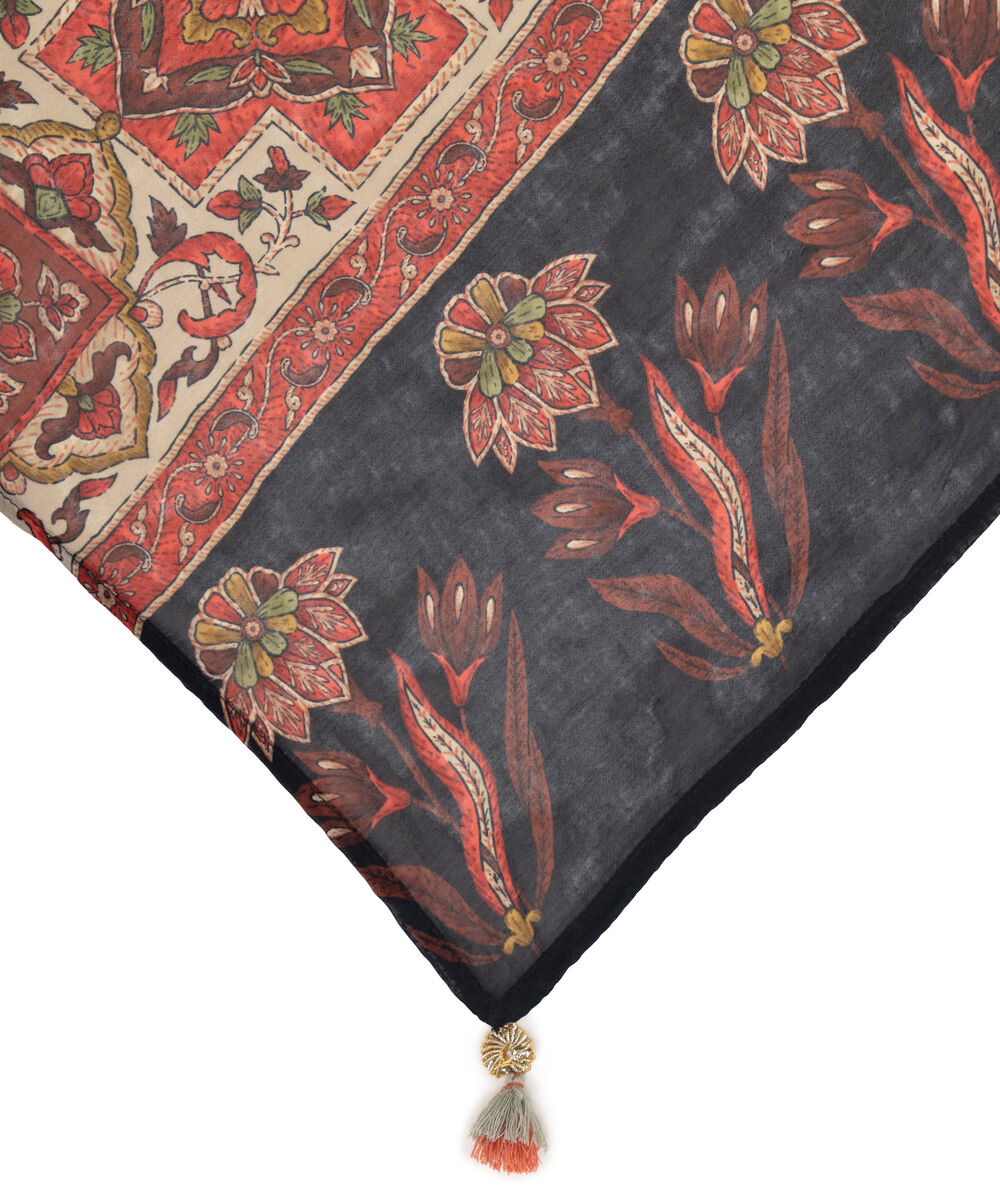 Bemberg Tissue Beige Printed Dupatta