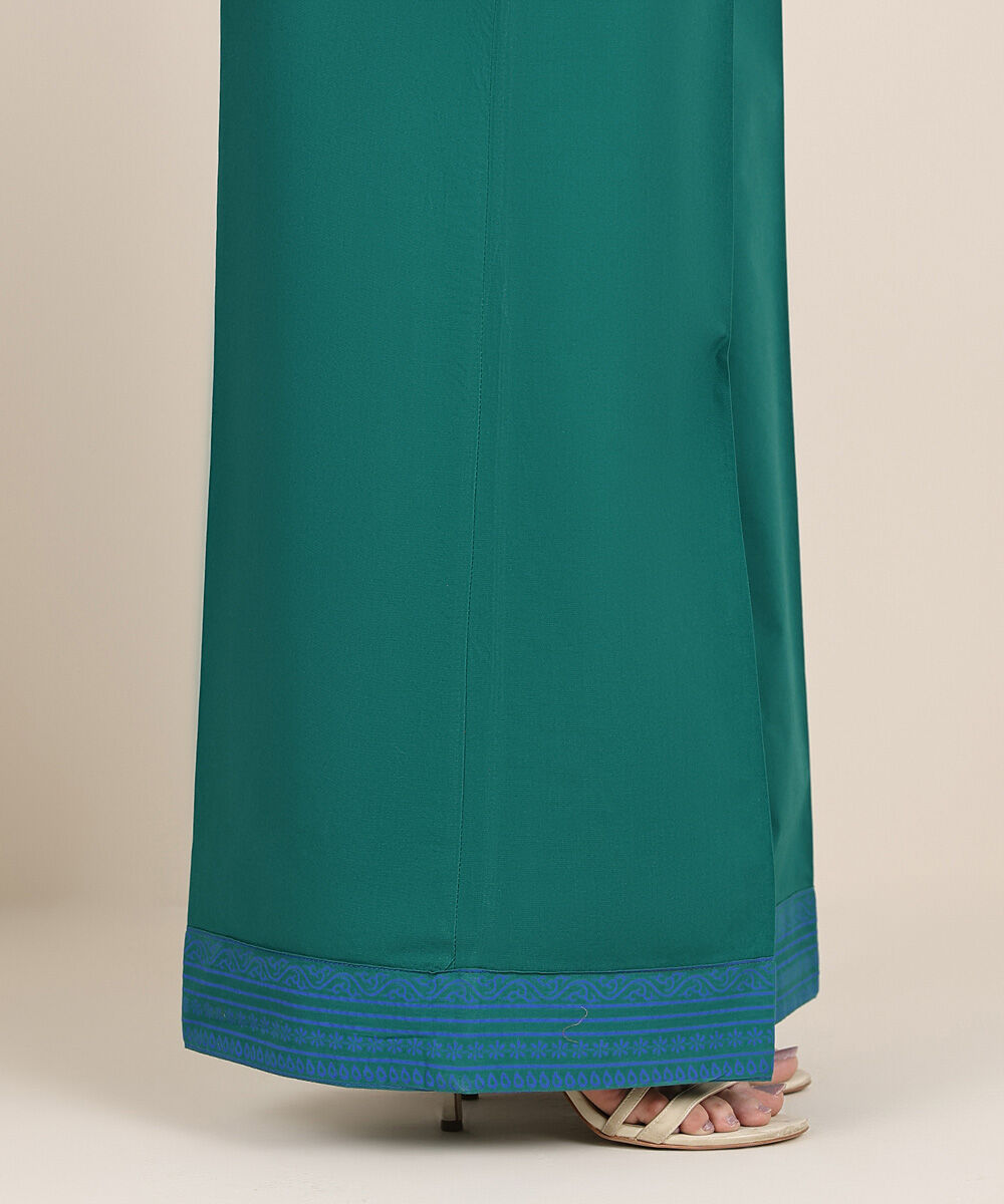 Women's RTW Cambric Green Solid Culottes