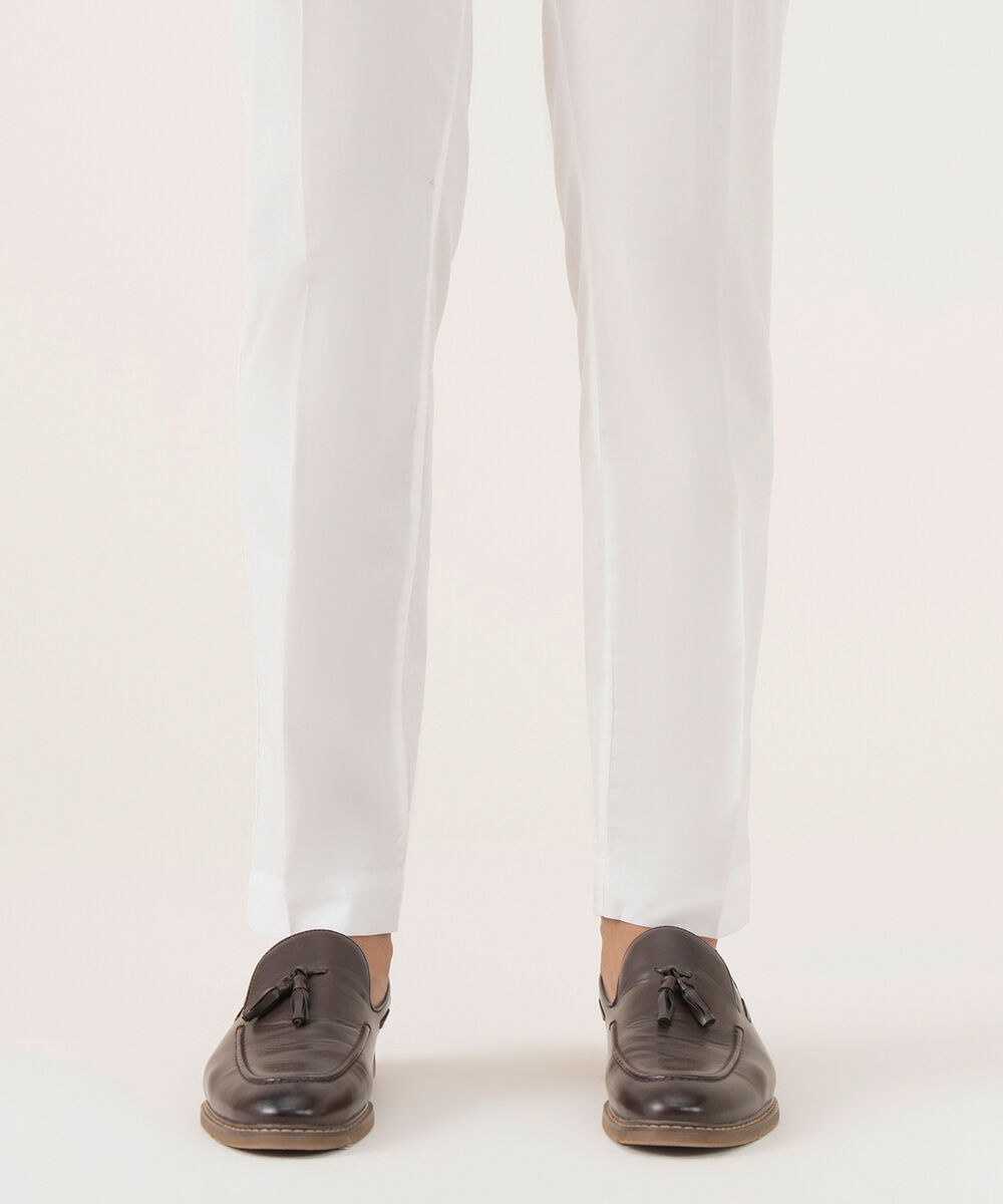 Men's 100% Cotton Plain Off-White Kurta Trouser
