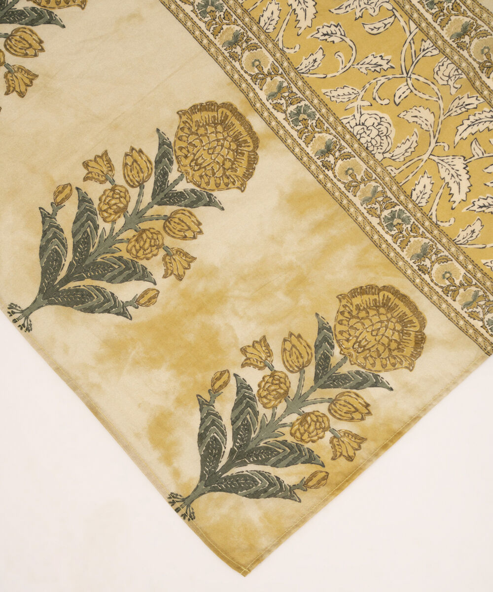 Fine Volie Mustard Printed Dupatta