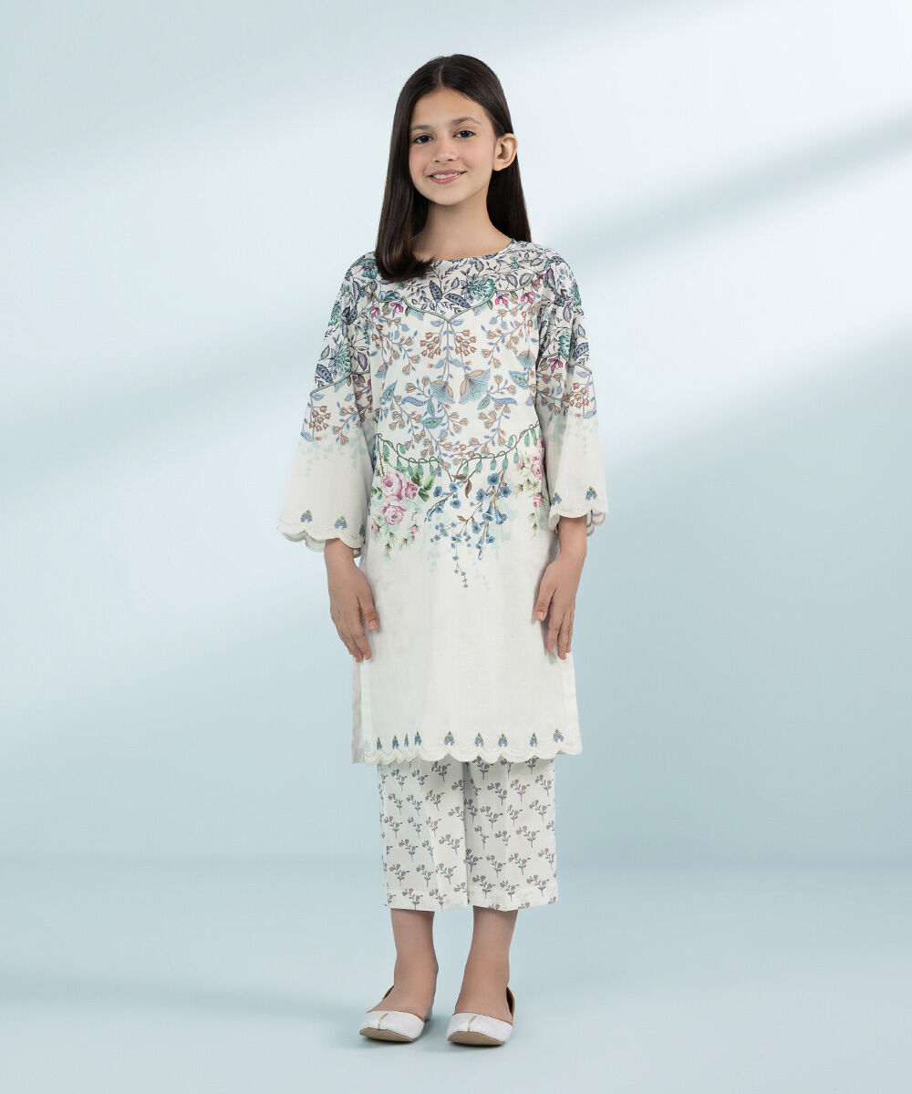 Mommy & Me Girls Two Piece White Suit