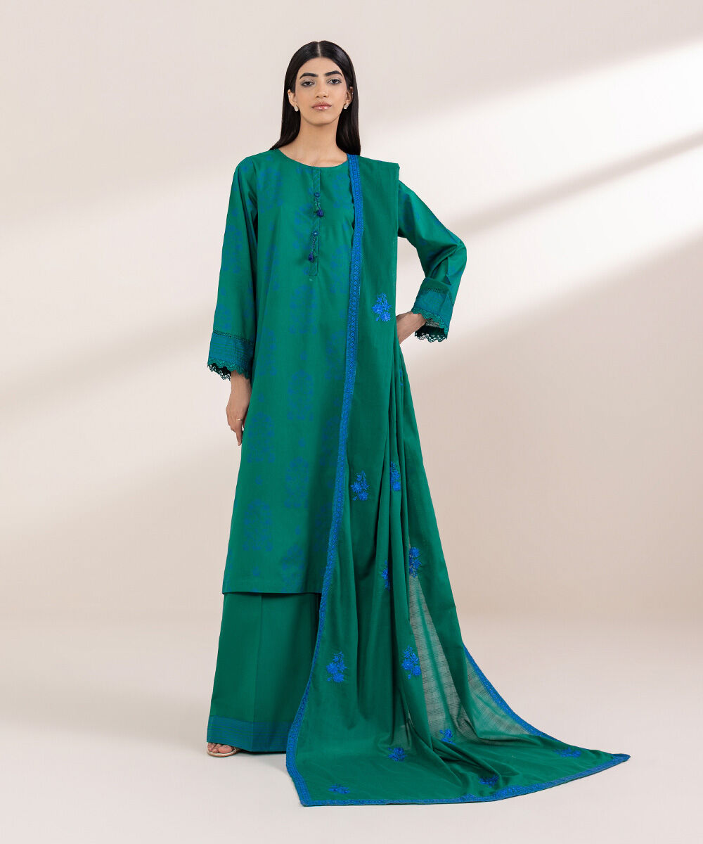 Women's RTW Lawn Green Printed A-Line Shirt