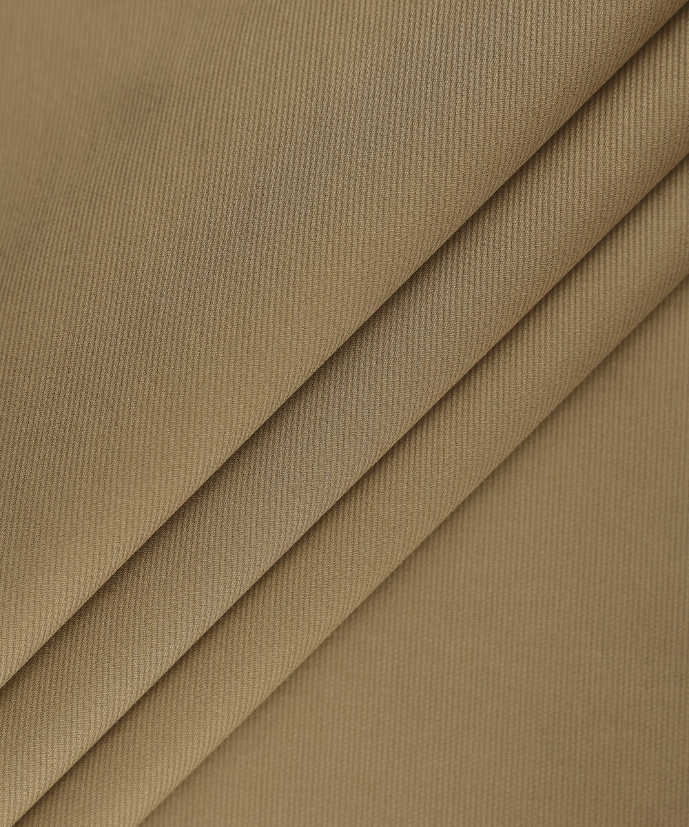 Men Unstitched Cotton Brown Full Suit Fabric