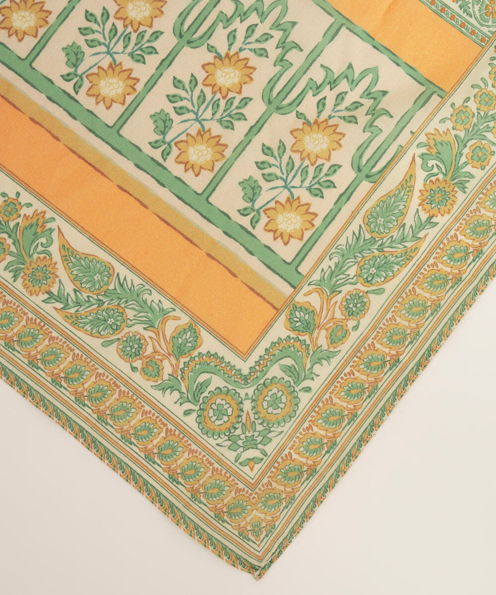 Women's Fine Voile Orange Printed Dupatta