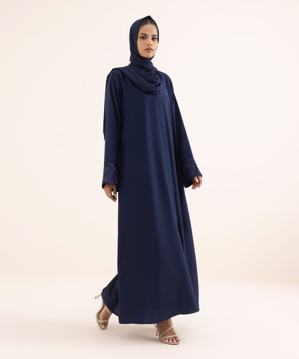 Women's Blue Nida Abaya Set