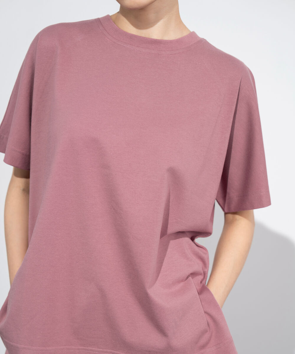 Women's Western Wear Pink Loose Fit Jersey T-Shirt