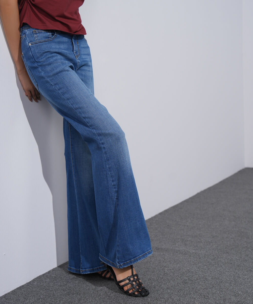 Women's Western Wear Blue Boot Cut Pants