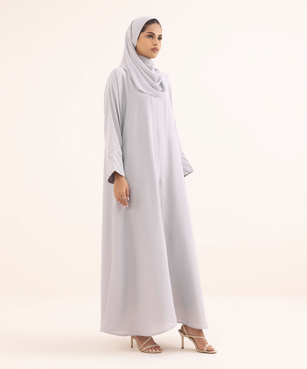 Women's Grey Nida Abaya Set
