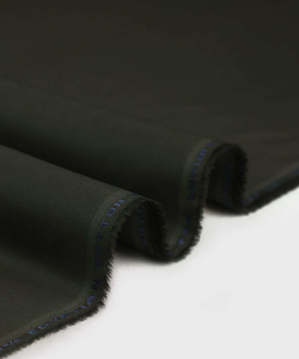 Men's Unstitched Luxury Cotton Green Full Suit Fabric