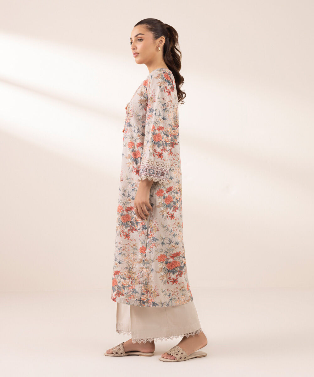 Women's RTW Lawn Multi Printed A-Line Shirt